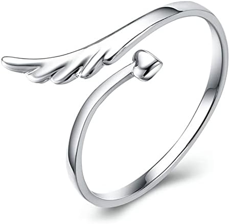 FEITIANWUGONG Kreatív Szív Alakú Angyal Szárnyak Gyűrű Nyitva Gyűrűk mutatóujját Állítható Gyűrű Ékszer Női Szerető