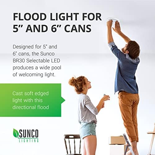 Sunco Világítás 12 Pack LED Beltéri Árvíz Fény BR30 11W Egyenértékű 65 w-os, Szabályozható, Válassza ki a 3 Szín (2700K/3000K/5000K),