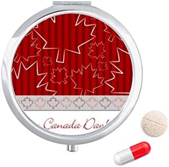 Maple Leaf július 4-én Boldog Kanada Nap Tabletta Esetben Zsebében Gyógyszer Tároló Doboz, Tartály Adagoló