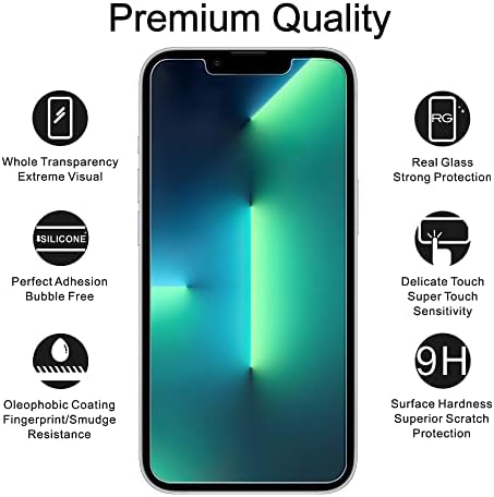 MOSNOVO Prémium Üveg kijelző Védő fólia iPhone 13 / iPhone 13 Pro [Útmutató Keret Tartalmazza] (Csomag 2) [Easy Install][Anti Karcolás][Speciális