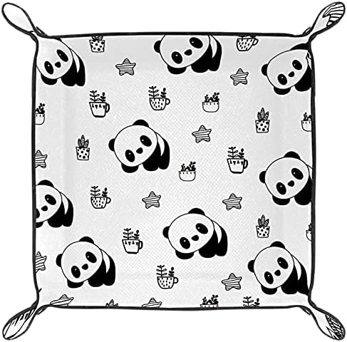 Egyszerű Panda Baba Csillagok a Mintát Praktikus Mikroszálas Bőr Tároló Tálca-Irodai Asztal Tálca Éjjeli Caddy Tároló Szervező a Tárca