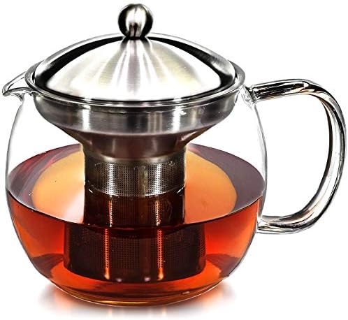 Teáskanna a Vért a Laza Teát - 40oz, 3-4 Csésze Tea Infúzió, Átlátszó Üveg Teáskanna Pot Szűrő & Melegebb - Laza Levél, Jeges Tea