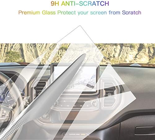 Képernyő Védő Fóliák a 2021 Bronco Sport SYNC3 8In Navigáció Kijelző Edzett Üveg 9H Keménység Anti Karcolás HD Clear LCD GPS-Touch