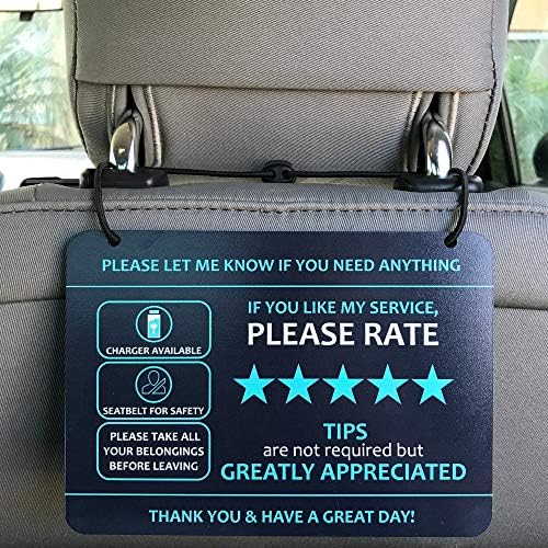 Nebudo Kompatibilis Lyft Uber (2 Csomag) Tippek Értékelés Értékelte Rideshare Tartozékok – 7 x 5 – Belső Akril Fejtámla Bejelentkezési