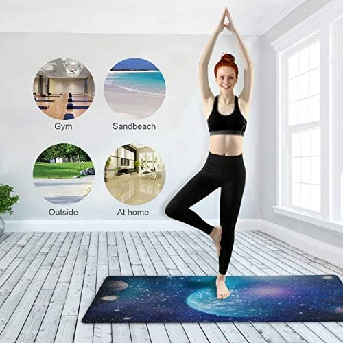 Qilmy Csodálatos Bolygó Yoga Mat - Extra Vékony Csúszásmentes Gyakorlat & Fitness Szőnyeg Minden Típusú Jóga, Pilates & Emelet Edzések