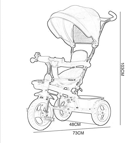A dal Rádió Szórólap Tricikli 1-3-6 Éves Babakocsi, Gyermek Kerékpár Baba Kocsi Kerékpár Többfunkciós Védő Napellenző játékautó (Szín
