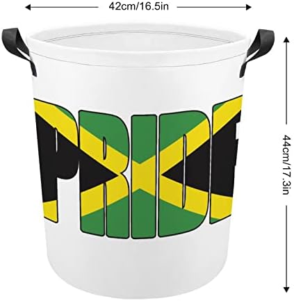 Jamaica Zászló Ország Büszkesége Szennyesben szabadon álló Kör Kezeli Összecsukható Ruha Kosár Nappali ruhát játék Tároló