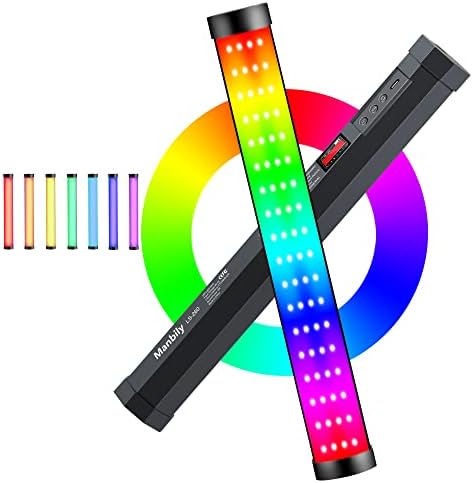 Manbily RGB Kézi LED Videó Fény Pálca, Bot, Fotózás, Fény,Kijelző,Színes,3000-6500K,Beépített Újratölthető Akkumulátor & Mágnes,Világítás