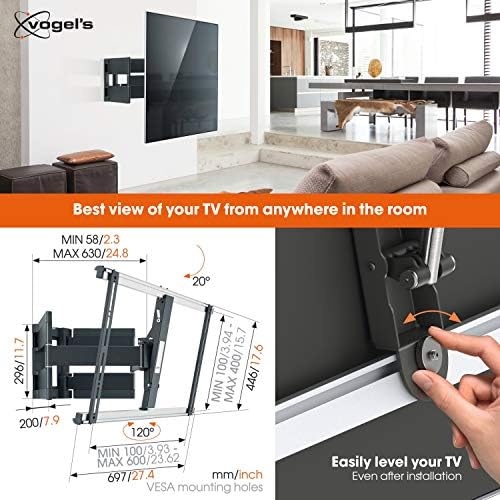Vogel VÉKONY 550-ultra erős a teljes mozgás TV fali tartó nagy (40-100 inch) vagy nagy (max. 154lbs / 70 kg) Tv Elfordul, akár 120º