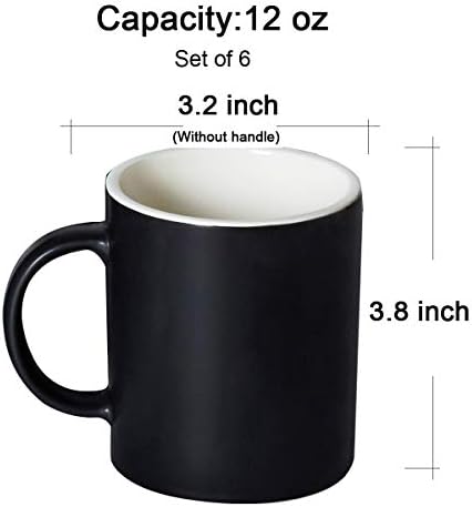 Xiteliy 6 Darab Kerámia Bögre Készlet 6 különböző Színben Kávé -, Tea -, Kakaó -, valamint Forralt Italok (TL-6M-H)
