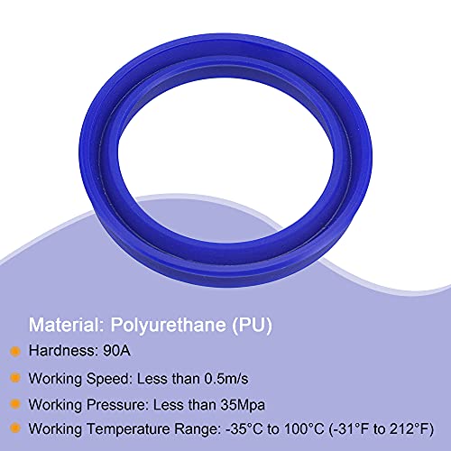 MECCANIXITY UHS Radiális tengelytömítés 35.5 mm ID x 45mm OD x 6 mm Szélességű PU olajtömítést, Kék Csomag 5