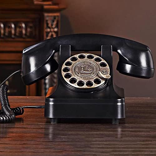 Alitee Retro Vezetékes Telefon, Classic Rotary Design Régimódi Vezetékes Asztal Telefon Fém Csengő Régi Tárcsás Telefon Dekoráció