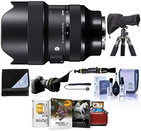 Sigma 14-24mm f/2.8 DG DN Művészet, Zoom Objektív: Sony E-Mount - Csomag Lencse Pakolás, LensCoat Esőkabát Eső Sleeve Fekete, Tisztító-Készlet,