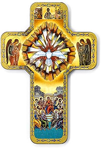 Visszaigazoló Kereszt, a Megerősítés Falon Emléktábla 7 Ajándékokat a Szent Szellem + Lourdes Kártya