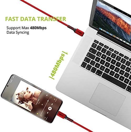 USB-C-USB-C Kábel 60W Gyors Töltés 2-Pack, BrexLink 6.6 ft Nylon Fonott USB C Típusú Kábel, Kompatibilis W. Samsung Galaxy S20 Ultra