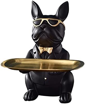 linasir Bulldog Szobor Kulcs Tálcát bejárat Táblázat Modern Kulcs Tál Dekoratív Candy Tálak francia Figura Tároló Tálca Bejárat Táblázat
