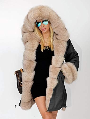 Roiii Nők Vastagabb Meleg Téli Kabát Hood Télikabátot Műszőrme Outdoor Kabát Hosszú Kabát Outwear