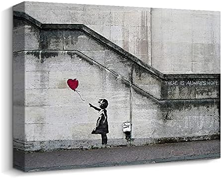 Vászon Banksy Wall Art, a Lány Piros Léggömb Graffiti Street Art, Szürke Vászon Nyomtatás Inspiráló Kép Home Office Fali Dekoráció...