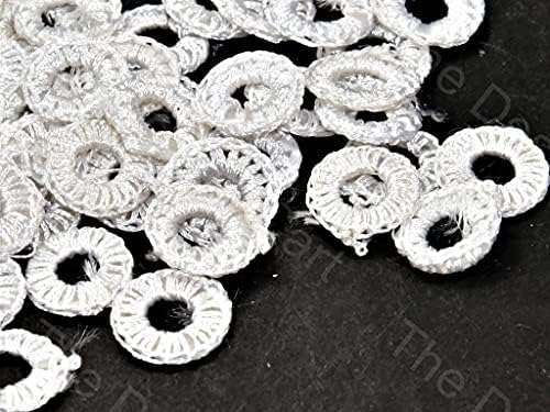 A Design Kosárba 600pc (1cm), Fehér Horgolt Kerek Szál Gyűrűk, Ékszereket Készít | Horgolt Szál Gyűrű.