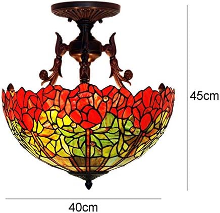 Csillár Színes Stílusú Csillár Mennyezeti Chand 16 a Romantikus Rose Mennyezeti Lámpa Hálószoba, Retro Stílusú Tiffany ólomüveg Mennyezeti