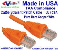 SuperEcable - USA-0674-100 Láb UTP Cat5e - Made in USA - Narancs – UL 24Awg Tiszta Réz – Ethernet Hálózati Kábellel