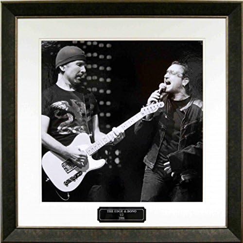 Bono & Edge Bekeretezett fotó galéria a vésett név lemez